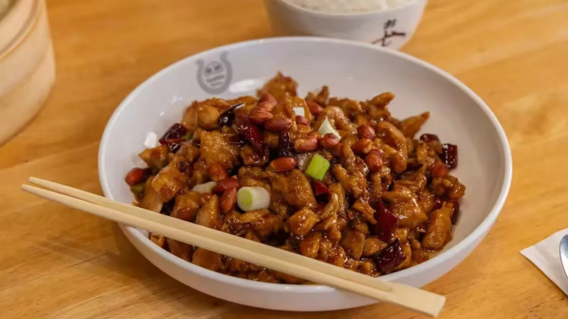 Kung Pao chicken with peanuts and chilies at TastiGo Kitchen, an Asian Fusion Restaurant in Miami
